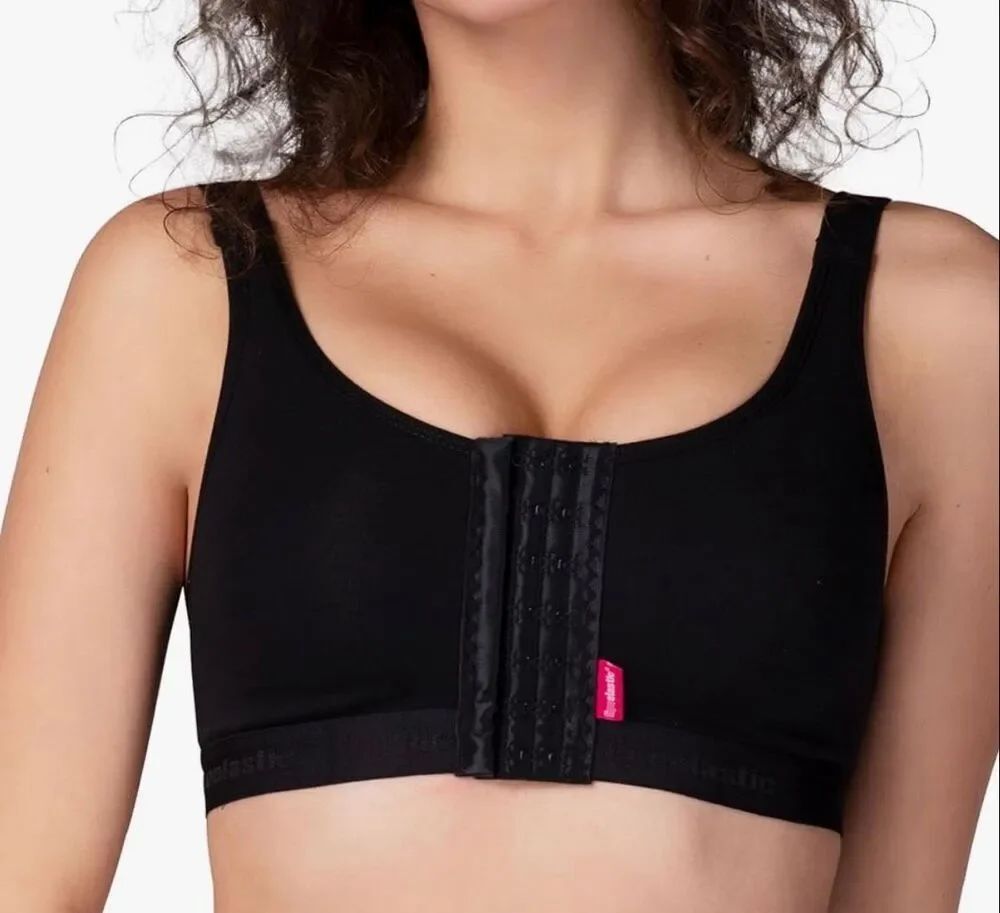 B10 Lipoelastic PI Active post surgery front closure black Bra size small NWOT